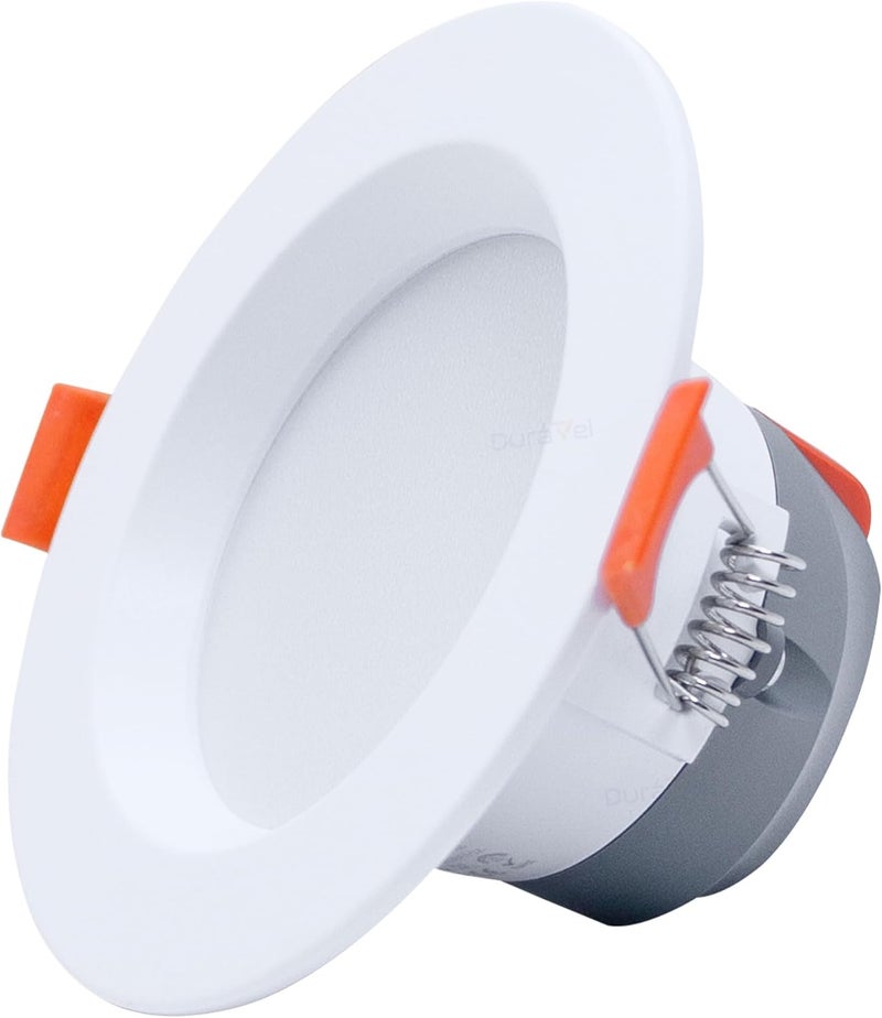 Duravel 6W LED Recessed Downlight, 4-Inch Round White Ceiling Light, Spring Clip Installation, 8000K Modern Flush Mount - Image 2